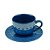 CJ 4 XÍCARAS PORCELANA P/CAFÉ C/PIRES GRACE AZUL 80ml - Imagem 2