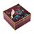 CAIXA DECORATIVA MADEIRA FLORAL ROXO 18x19x9cm - Imagem 2