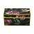 CAIXA DECORATIVA MADEIRA FLORAL PRETA 18x10x9cm - Imagem 1