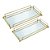 CJ 2 BANDEJAS DECORATIVAS METAL DOURADA 36x20x5cm/34x16x4cm - Imagem 1