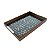 BANDEJA MADEIRA C/VIDRO FLOWERS PRETA 47x32x5cm - Imagem 1