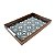 BANDEJA MADEIRA C/VIDRO GEO PRETA 47x32x5cm - Imagem 1