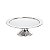 PRATO DE AÇO INOX P/BOLO C/VIDRO BRANCO 36X14cm - Imagem 1