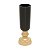 VASO VIDRO PRETO/DOURADO 13x35cm - Imagem 1