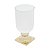 VASO VIDRO BRANCO/DOURADO 13x29cm - Imagem 1
