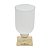 VASO VIDRO BRANCO/DOURADO 13x29cm - Imagem 3