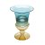 VASO VIDRO AZUL/DOURADO 21x15cm - Imagem 1