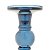 CASTIÇAL DE VIDRO AZUL 18cm - Imagem 3