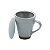 CANECA DE CERÂMICA C/INFUSOR ROMANCE VERDE 10X8cm 300ml - Imagem 2