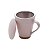 CANECA DE CERÂMICA C/INFUSOR ROMANCE ROSA 10X8cm 300ml - Imagem 2