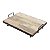 BANDEJA RETANGULAR DE MADEIRA P/SERVIR C/SUPORTE DE METAL 44x33x11cm - Imagem 3