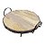 BANDEJA REDONDA DE MADEIRA P/SERVIR C/SUPORTE DE METAL 34x32x12cm - Imagem 3