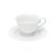 CJ 6 XÍCARAS DE CHÁ C/PIRES DE PORCELANA BRANCO 180ml - Imagem 1