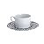 CJ 6 XÍCARAS P/CHÁ DE PORCELANA C/PIRES LIMOGES ZEN-MARBRE NOIR 220ML - Imagem 1