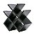 ADEGA DE MADEIRA  PARA 6 GARRAFAS BLACK 30X30X13cm - Imagem 1