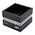 PORTA TALHER DE MADEIRA DIAMOND PRETO 17X17X13cm - Imagem 1