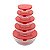 CJ. DE 5 BOWLS DE VIDRO SODO-CÁLCICO VERMELHO - Imagem 1