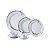 AP DE JANTAR 42 PCS DE PORCELANA SUPER WHITE GEOMÉTRICO CINZA - Imagem 1