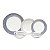 JG DE JANTAR DE PORCELANA SUPER WHITE GEOMÉTRICO AZUL 42PC - Imagem 1