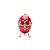 PORTA JÓIAS DE ZAMAC OVO JEBERGÉ ROYAL VERMELHO 5X5X8,5CM - Imagem 3