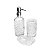 CJ 3PC P/BANHEIRO DE VIDRO FLOR DE LIS TRANSPARENTE - Imagem 2