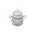 POTE MULTIUSO DE ZAMAC SILVER PLATED AGRA 19,5x14x18,5cm - Imagem 1