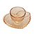 CJ 4 XÍCARAS CAFÉ CRISTAL C/PIRES CORAÇÃO PEARL ÂMBAR 85ml - Imagem 2