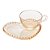 XÍCARA CHÁ CRISTAL C/PRATO CORAÇÃO PEARL ÂMBAR 180ml - Imagem 1