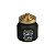 POTE DECORATIVO VIDRO C/TAMPA METAL PRETO/DOURADO 600ml - Imagem 1