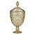 POTICHE CORATIVO C/PÉ CRISTAL DIAMOND ÂMBAR METALIZADO 15x32 - Imagem 1