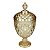 POTICHE CORATIVO C/PÉ CRISTAL DIAMOND ÂMBAR METALIZADO 15x32 - Imagem 4
