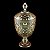POTICHE CORATIVO C/PÉ CRISTAL DIAMOND ÂMBAR METALIZADO 15x32 - Imagem 3