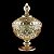 POTICHE CORATIVO C/PÉ CRISTAL DIAMOND ÂMBAR METALIZADO 15x23 - Imagem 3