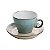 CJ 4 XÍCARAS PORCELANA P/CHÁ C/PIRES AZUL 200ml - Imagem 1