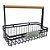 CESTA TALHERES COPOS FERRO MADEIRA 25X11X18CM PRETO - Imagem 1