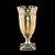 VASO C/PÉ DE CRISTAL BRANDON ÂMBAR 16x32,5cm - Imagem 1