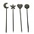 CONJUNTO APERITIVO 4 PECAS EM ACO INOX A11,5CM COR PRETO - Imagem 1