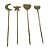 CONJUNTO APERITIVO 4 PECAS EM ACO INOX A11,5CM COR DOURADO - Imagem 1