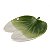 CENTRO MESA FOLHAG  PORCELANA 18,5X16X3CM VERDE E BRANCA - Imagem 1