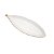 FOLHA DECORATIVA DE PORCELANA PACHIRA BRANCO C/BORDA DOURADA 25,5X10cm - Imagem 1