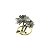 CJ 4 ANÉIS P/GUARDANAPO DE ZAMAC PLAM TREE BRONZE ENVELHECIDO 5X6cm - Imagem 1