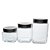 JOGO DE 3 PORTA MANTIMENTOS QUADRADOS EM VIDRO LISO COM TAMPA 790ML/1,2L/1,6L - Imagem 1