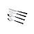FAQUEIRO DE AÇO INOX 24 PCS C/CABO DE PLÁSTICO MARBLE PRETO - Imagem 1