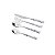 FAQUEIRO DE AÇO INOX 24 PCS C/CABO DE PLÁSTICO MARBLE BRANCO - Imagem 1