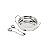 SALADEIRA DE AÇO INOX C/ALÇA E TALHERES VERONA 30CM - Imagem 1
