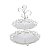 PORTA DOCES 2 ANDARES DE ZAMAC KING SILVER PLATED 21X21X23CM - Imagem 1