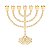 MENORAH 7 VELAS DE ZINCO DOURADO 33X13X33CM - Imagem 1