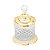 POTE MULTIUSO DE ZAMAC CRISTAL DOURADO 10,5x16,5cm - Imagem 2