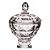 POTICHE AQUAMARINE COM PE EM CRISTAL  D17,5XA25CM COR FUME - Imagem 1