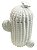 POTICHE DECORATIVO EM CERÂMICA CACTUS 19CM BRANCO - Imagem 1